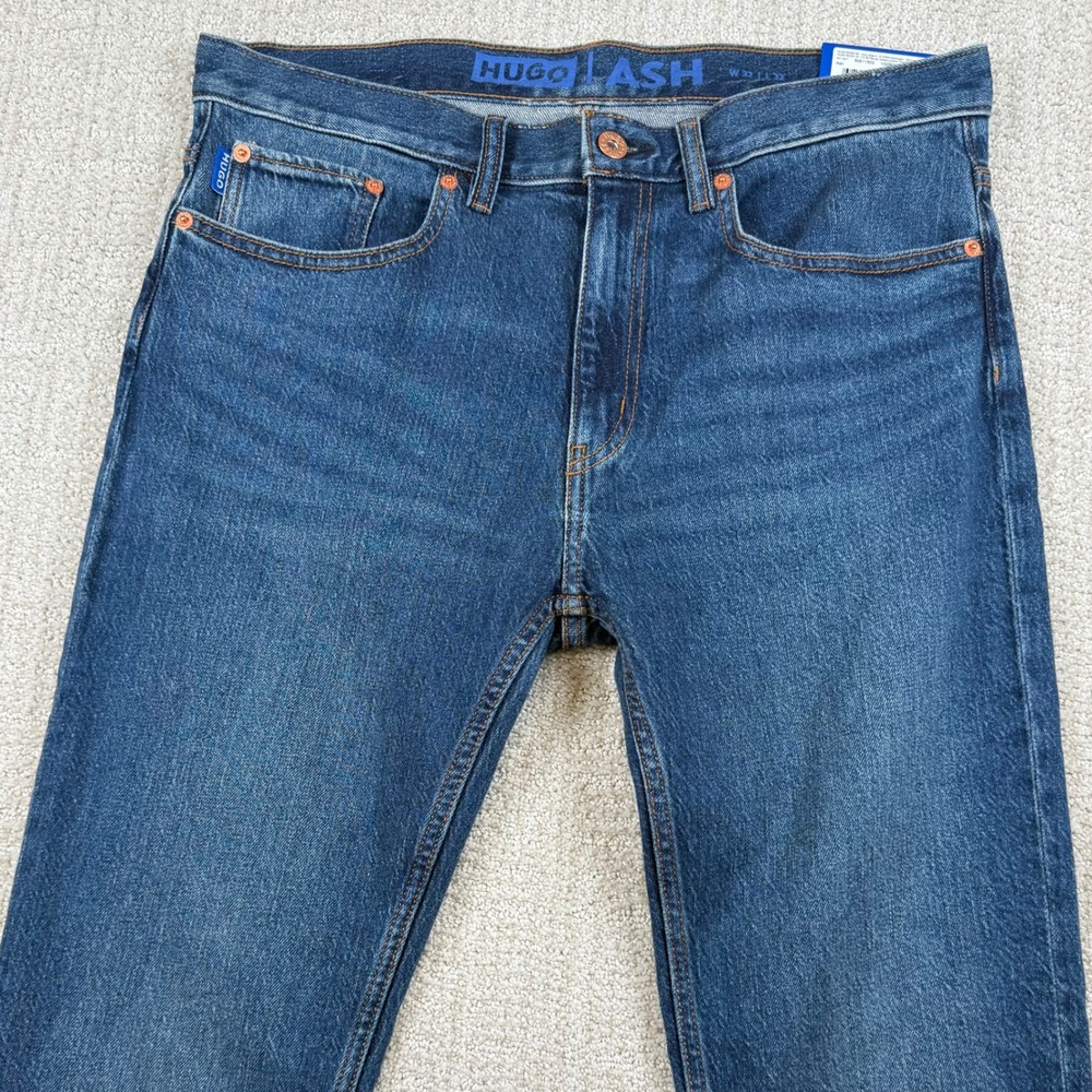 NEW Hugo Boss Mens 32x32 Ash Slim Fit Stretch Denim Blue Jeans